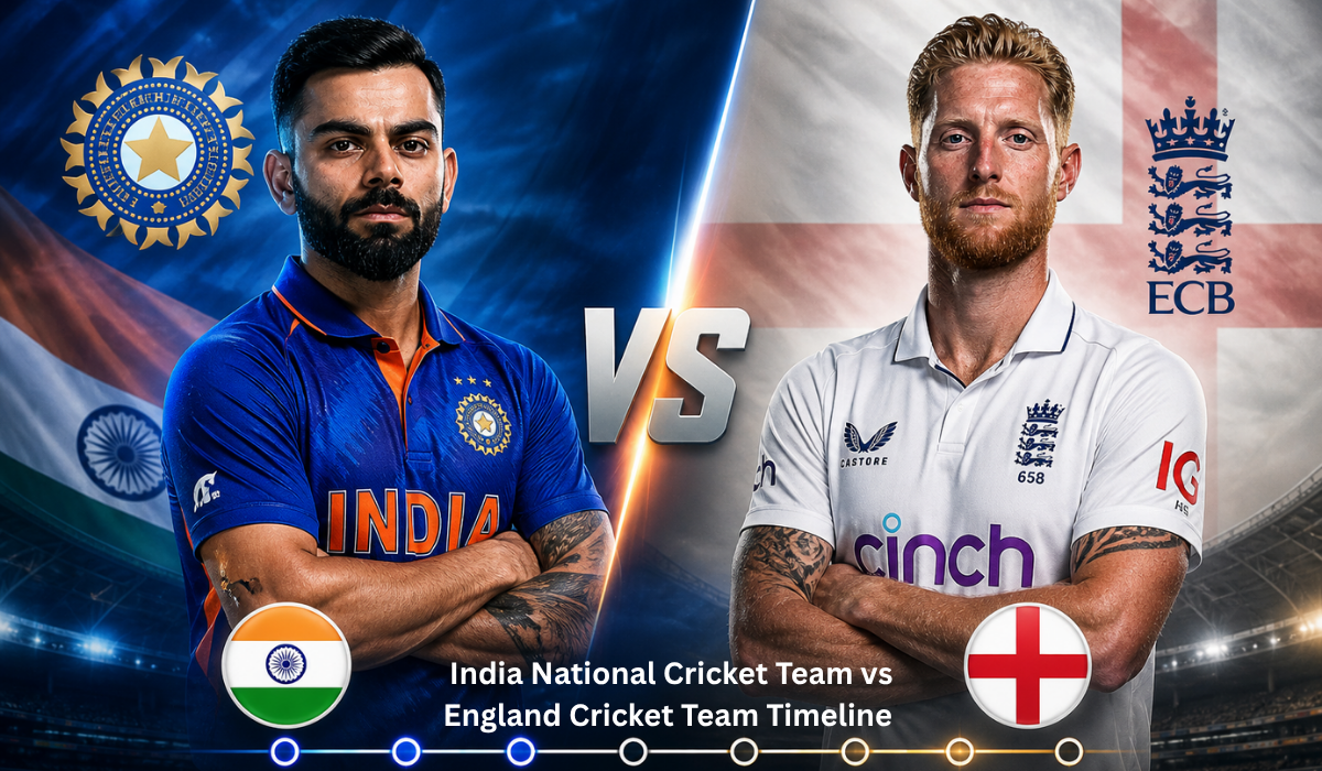 India National Cricket Team vs England Cricket Team Timeline 