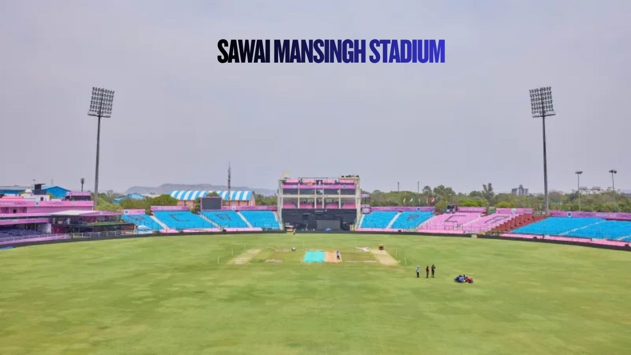 Sawai Mansingh Stadium Jaipur during an IPL match under floodlights