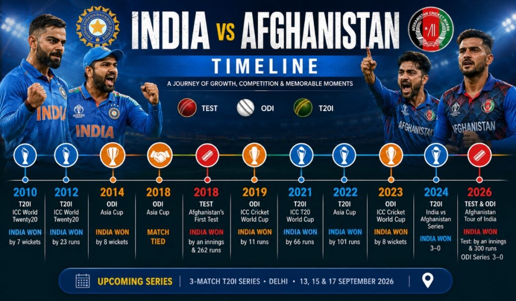 India National Cricket Team vs Afghanistan National Cricket Team Timeline
