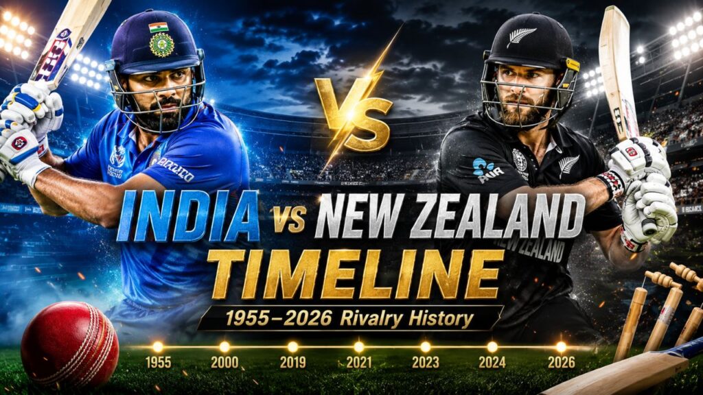India National Cricket Team vs New Zealand National Cricket Team Timeline 