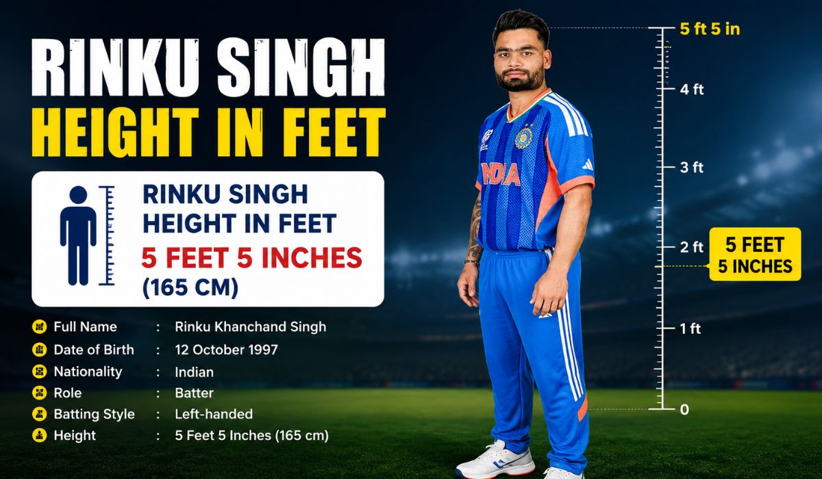 Rinku Singh Height in Feet